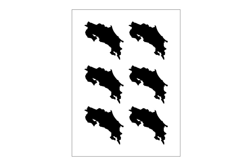 Sticker Sheet Country Outline Costa Rica Sticker Sheet Country Outline Costa Rica