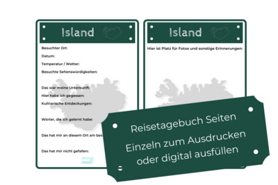 Island Reisetagebuch PDF Seiten