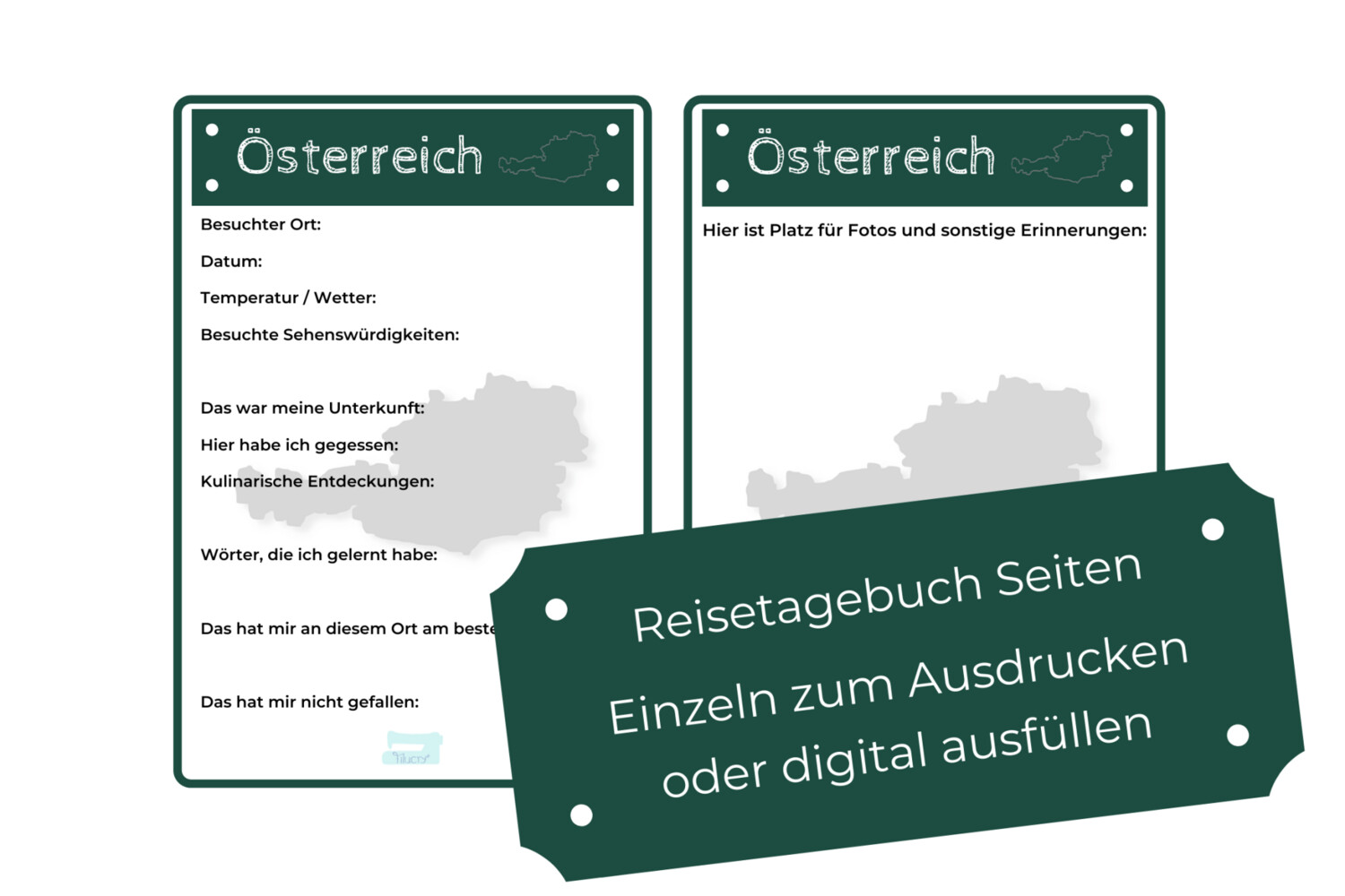 Österreich Reisetagebuch PDF Seiten