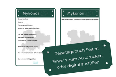 Mykonos Reisetagebuch PDF Seiten