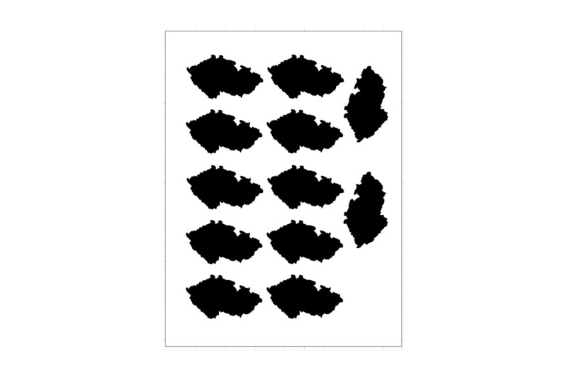 Sticker Sheet Country Outline Czech Republic Sticker Sheet Country Outline Czech Republic