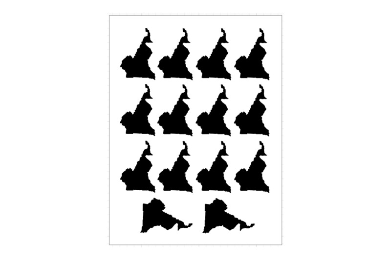 Sticker Sheet Country Outline Cameroon Sticker Sheet Country Outline Cameroon