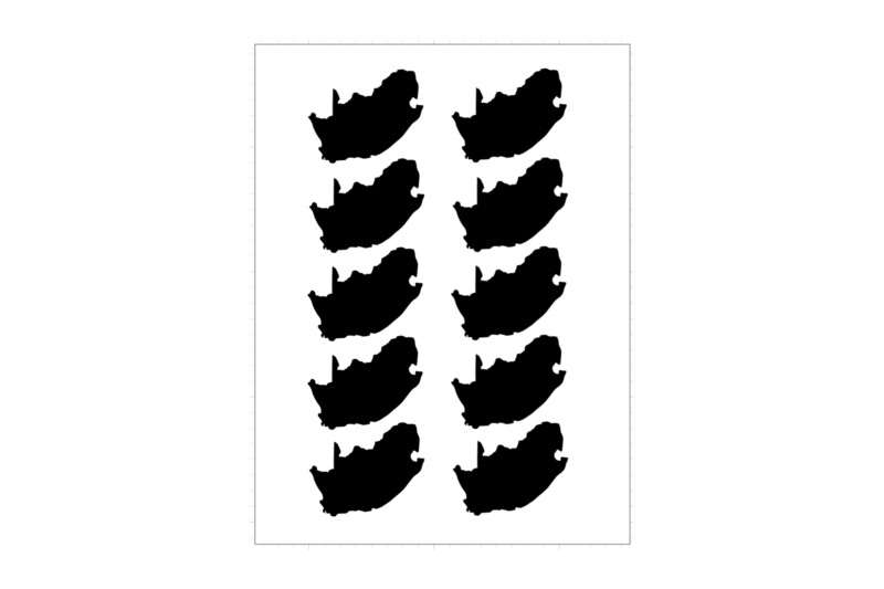Sticker Sheet Country Outline South Africa Sticker Sheet Country Outline South Africa