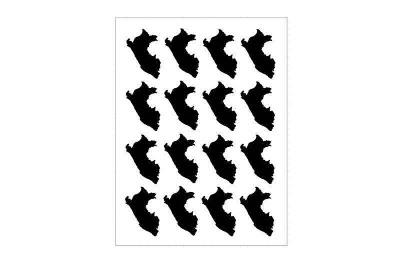 Sticker Sheet Country Outline Peru Sticker Sheet Country Outline Peru