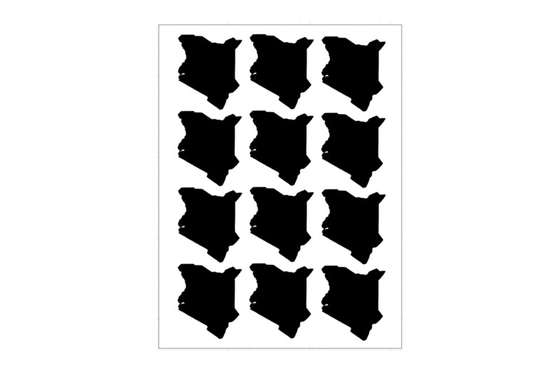 Sticker Sheet Country Outline Kenya Sticker Sheet Country Outline Kenya