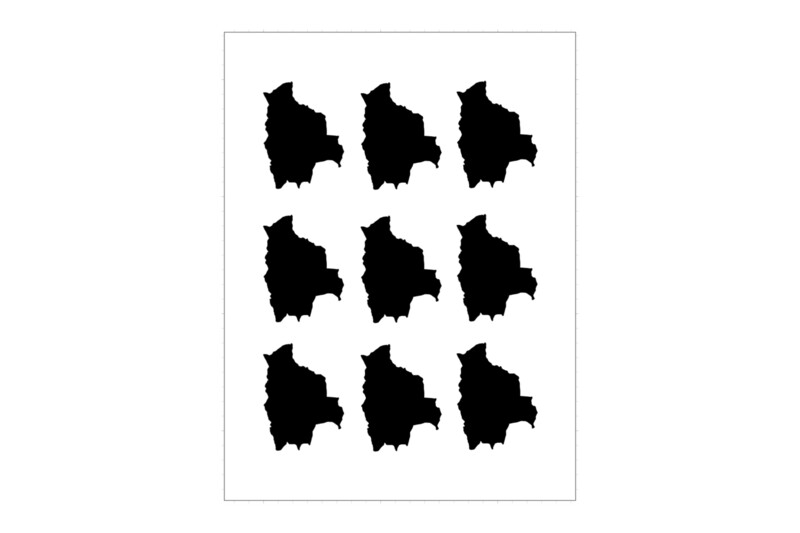 Sticker Sheet Country Outline Bolivia Sticker Sheet Country Outline Bolivia