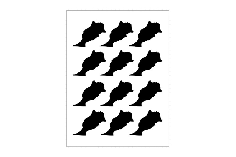 Sticker Sheet Country Outline Morocco Sticker Sheet Country Outline Morocco