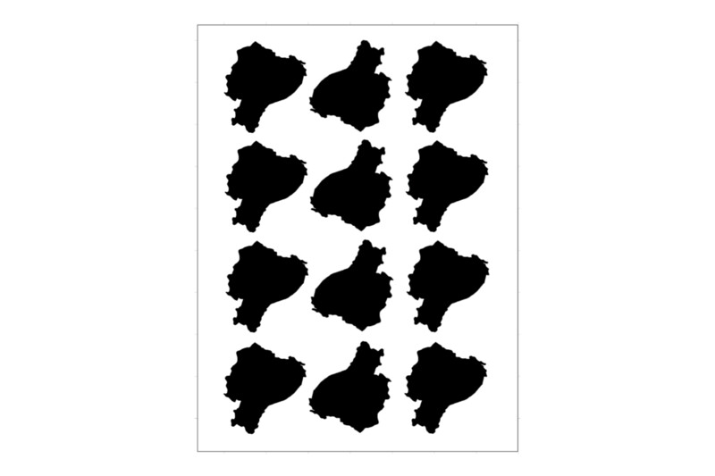 Sticker Sheet Country Outline Ecuador Sticker Sheet Country Outline Ecuador