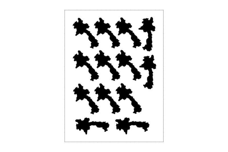 Sticker Sheet Country Outline Laos Sticker Sheet Country Outline Laos