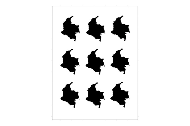 Sticker Sheet Country Outline Colombia Sticker Sheet Country Outline Colombia