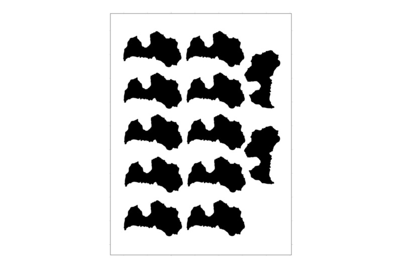 Sticker Sheet Country Outline Latvia