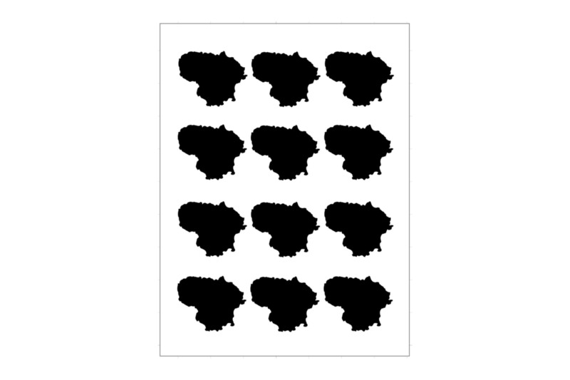 Sticker Sheet Country Outline Lithuania Sticker Sheet Country Outline Lithuania
