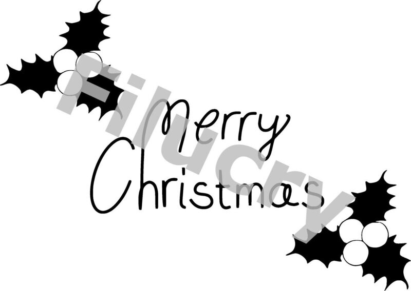 Merry Christmas Mistletoe Banner Black and White, digital download, SVG / JPG / PNG / PDF Merry Christmas Mistletoe Banner Black and White, digital download, SVG / JPG / PNG / PDF