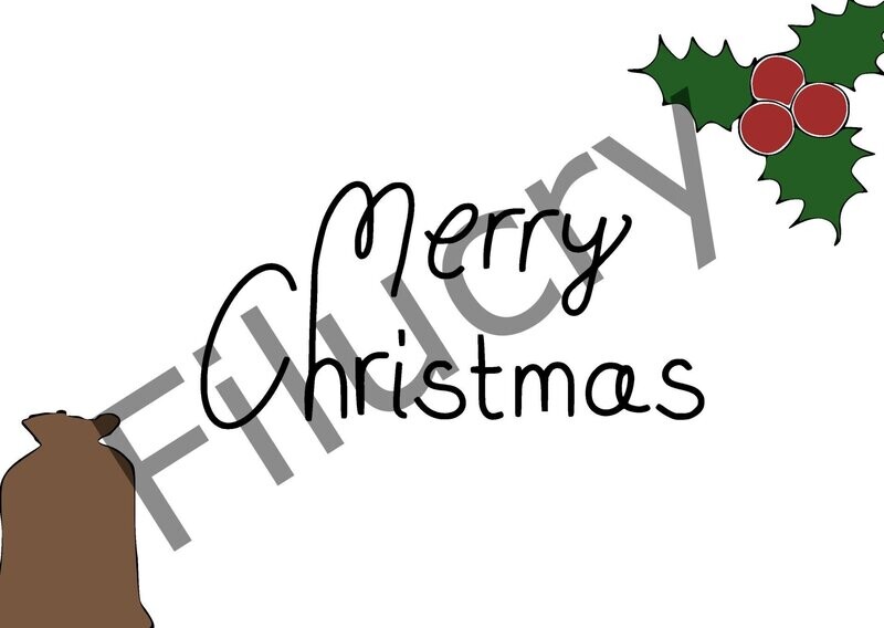 Merry Christmas Mistletoe and Bag Banner Color, digital download, SVG / JPG / PNG / PDF Merry Christmas Mistletoe and Bag Banner Color, digital download, SVG / JPG / PNG / PDF