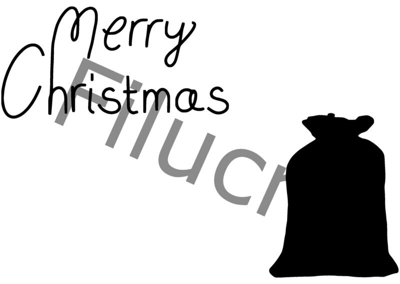 Merry Christmas and Bag Banner, digital download, SVG / JPG / PNG / PDF