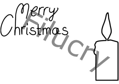 Merry Christmas und Kerze Umriss Banner, Digitaler Download, SVG / JPG / PNG / PDF