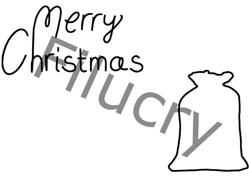 Merry Christmas and Bag Outline Banner, digital download, SVG / JPG / PNG / PDF Merry Christmas and Bag Outline Banner, digital download, SVG / JPG / PNG / PDF
