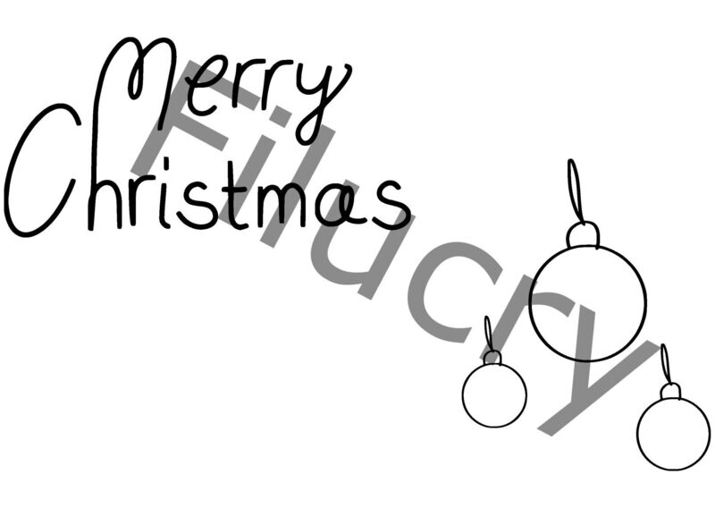 Merry Christmas and Tree Balls Outline Banner, digital download, SVG / JPG / PNG / PDF Merry Christmas and Tree Balls Outline Banner, digital download, SVG / JPG / PNG / PDF