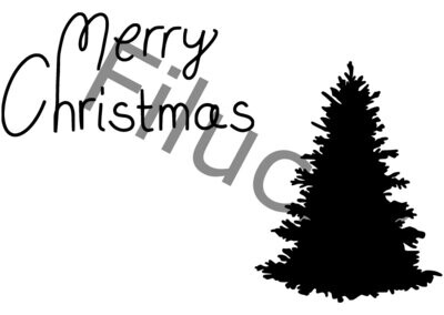 Merry Christmas und Tannenbaum Banner, Digitaler Download, SVG / JPG / PNG / PDF