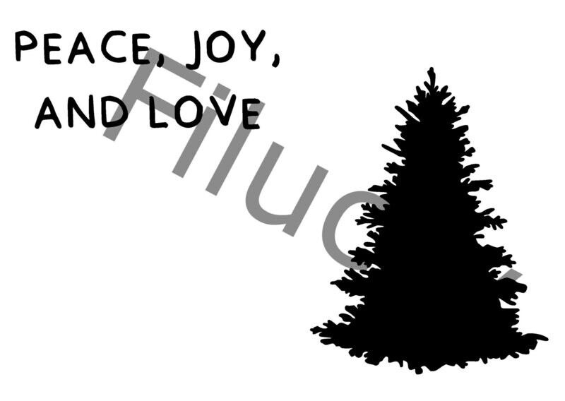 Peace, Joy and Love Fir Tree Banner, digital download, SVG / JPG / PNG / PDF Peace, Joy and Love Fir Tree Banner, digital download, SVG / JPG / PNG / PDF