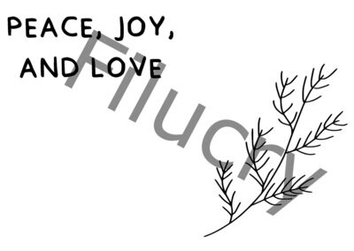 Peace, Joy and Love Tannenzweig Banner, Digitaler Download, SVG / JPG / PNG / PDF