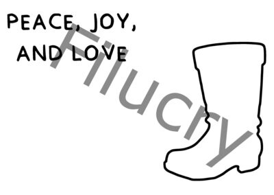 Peace, Joy and Love Stiefel Umriss Banner, Digitaler Download, SVG / JPG / PNG / PDF