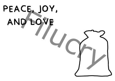 Peace, Joy and Love Nikolaussack Umriss Banner, Digitaler Download, SVG / JPG / PNG / PDF