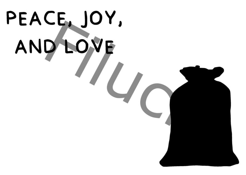 Peace, Joy and Love Santa's bag Banner, digital download, SVG / JPG / PNG / PDF Peace, Joy and Love Santa's bag Banner, digital download, SVG / JPG / PNG / PDF