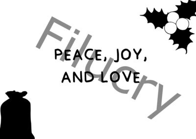 Peace, Joy and Love Mistelzweig Nikolaussack Banner, Digitaler Download, SVG / JPG / PNG / PDF