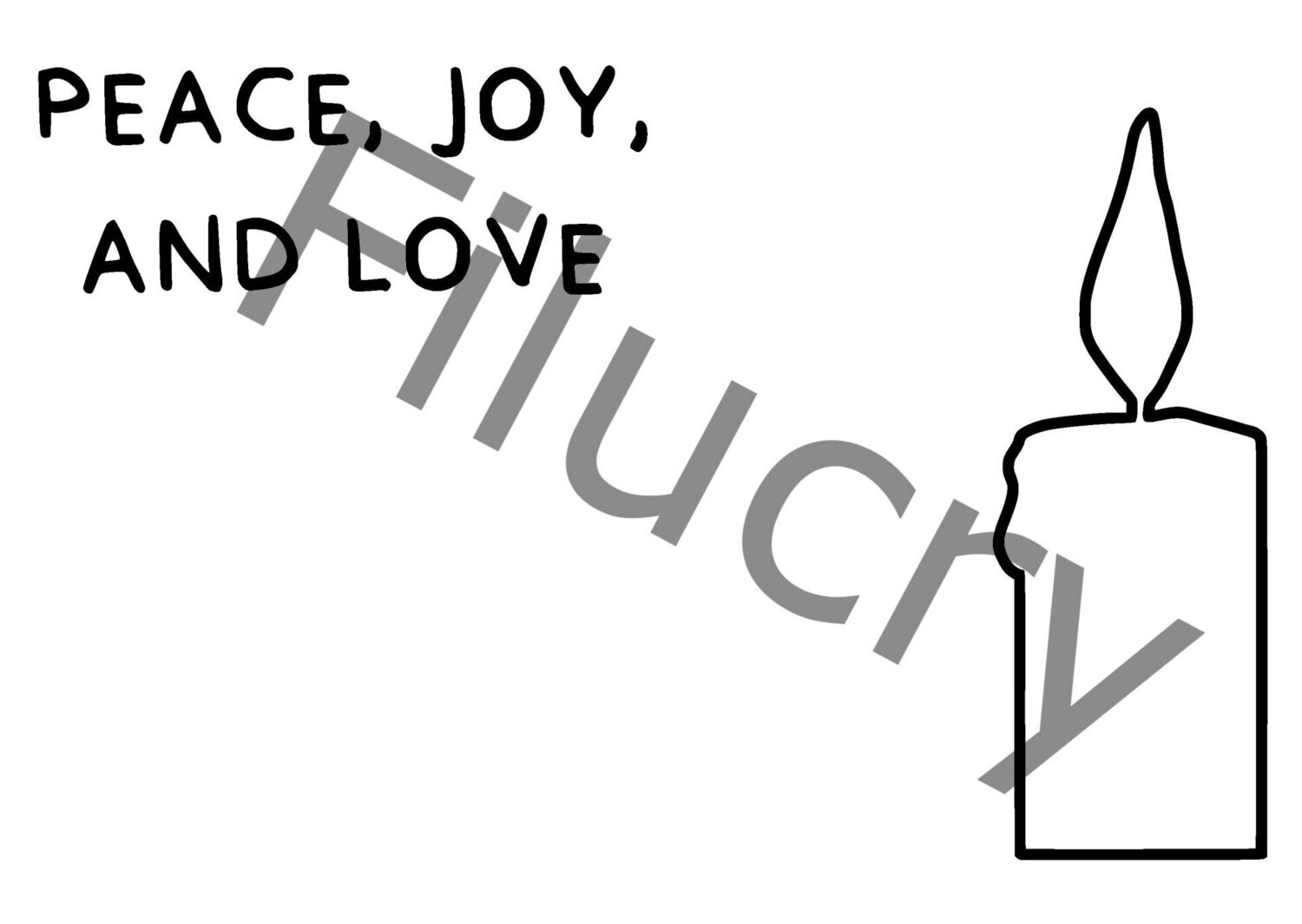 Peace, Joy and Love Kerze Umriss Banner, Digitaler Download, SVG / JPG / PNG / PDF