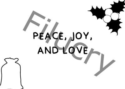 Peace, Joy and Love Mistelzweig Nikolaussack Umriss Banner, Digitaler Download, SVG / JPG / PNG / PDF