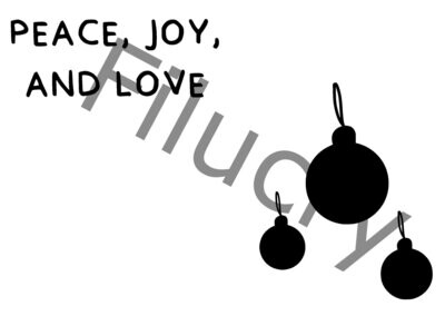 Peace, Joy and Love Weihnachtsbaumkugeln Banner, Digitaler Download, SVG / JPG / PNG / PDF