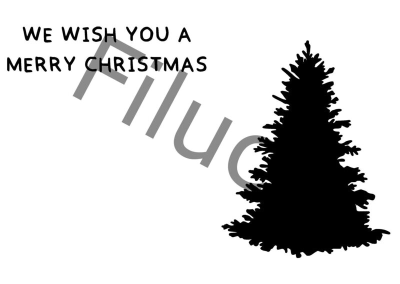 We wish you a merry christmas fir tree Banner, digital download, SVG / JPG / PNG / PDF