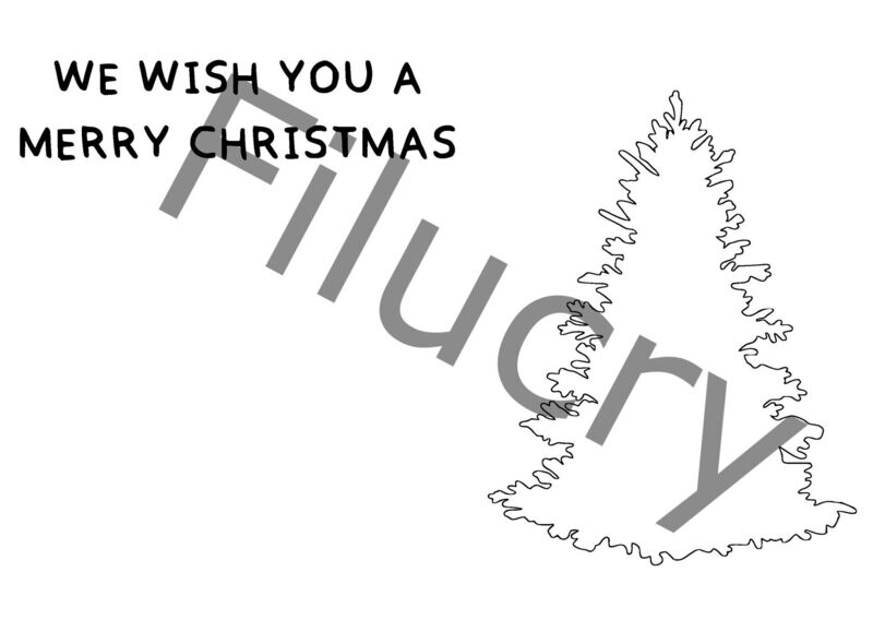 We wish you a merry christmas fir tree outline Banner, digital download, SVG / JPG / PNG / PDF We wish you a merry christmas fir tree outline Banner, digital download, SVG / JPG / PNG / PDF