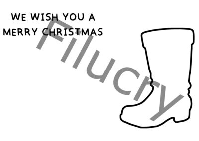 We wish you a merry christmas Stiefel Umriss Banner, Digitaler Download, SVG / JPG / PNG / PDF