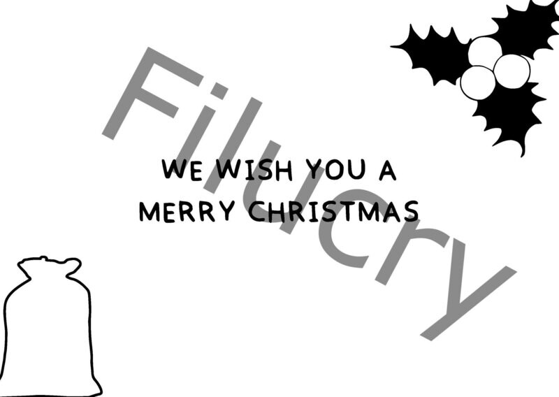 We wish you a merry christmas Mistelzweig Nikolaussack Umriss Banner, Digitaler Download, SVG / JPG / PNG / PDF