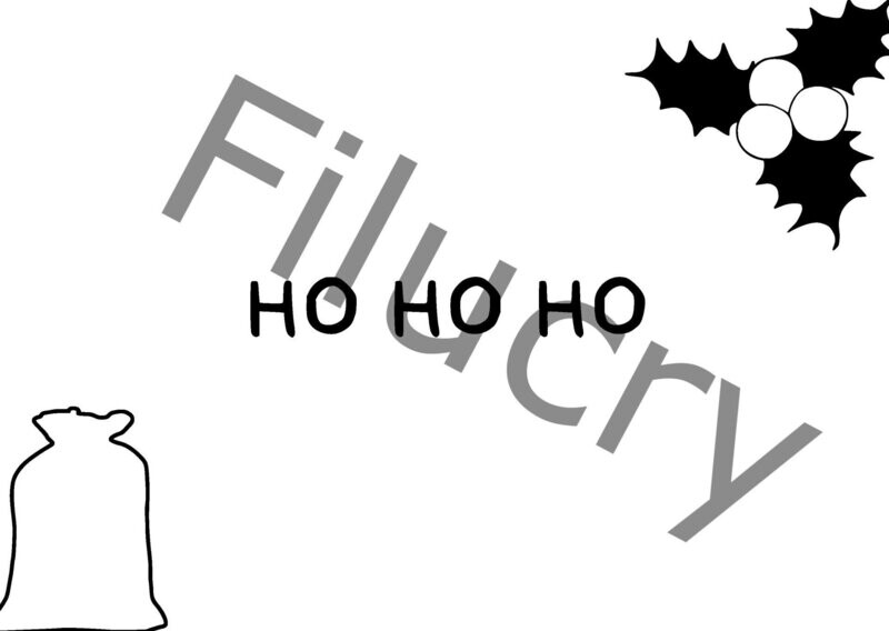 Ho Ho Ho Mistletoe Santa's Bag Outline Banner, digital download, SVG / JPG / PNG / PDF Ho Ho Ho Mistletoe Santa's Bag Outline Banner, digital download, SVG / JPG / PNG / PDF