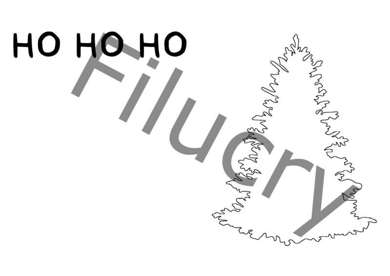 Ho Ho Ho Fir Tree Outline Banner, digital download, SVG / JPG / PNG / PDF Ho Ho Ho Fir Tree Outline Banner, digital download, SVG / JPG / PNG / PDF