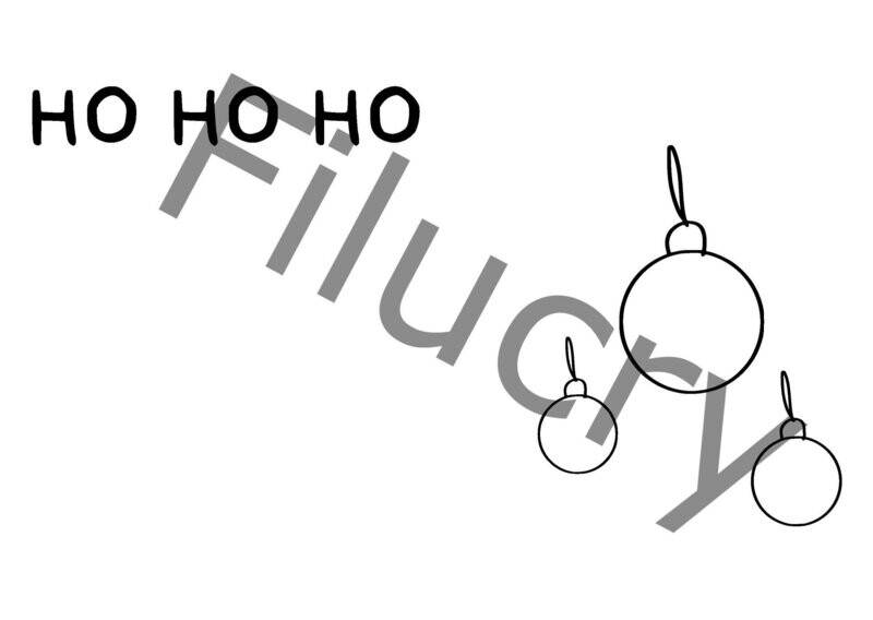 Ho Ho Ho Tree Balls Outline Banner, digital download, SVG / JPG / PNG / PDF Ho Ho Ho Tree Balls Outline Banner, digital download, SVG / JPG / PNG / PDF
