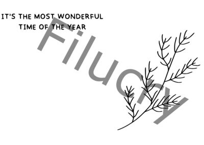 It's the most wonderful time of the year Fir Branch Banner, digital download, SVG / JPG / PNG / PDF