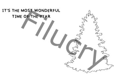 It's the most wonderful time of the year Tannenbaum Umriss Banner, Digitaler Download, SVG / JPG / PNG / PDF