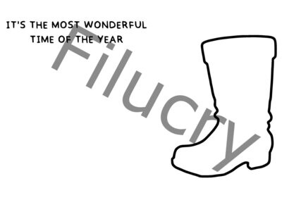 It's the most wonderful time of the year Nikolausstiefel Umriss Banner, Digitaler Download, SVG / JPG / PNG / PDF
