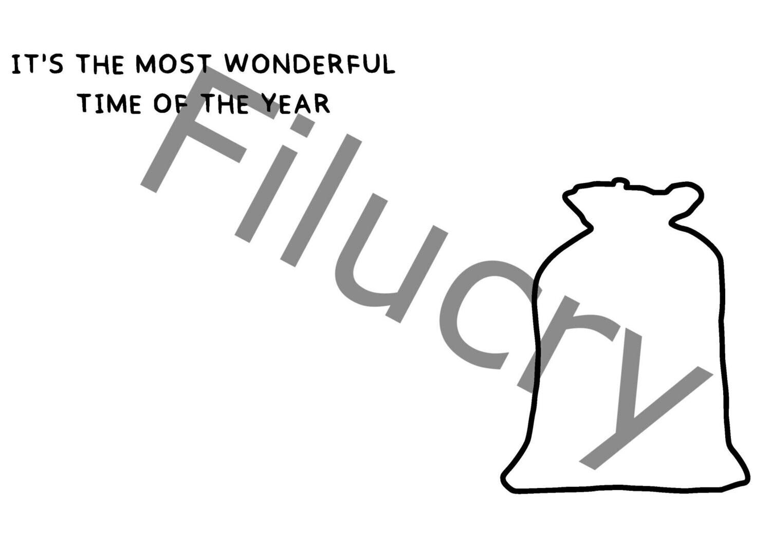 It's the most wonderful time of the year Nikolaussack Umriss Banner, Digitaler Download, SVG / JPG / PNG / PDF