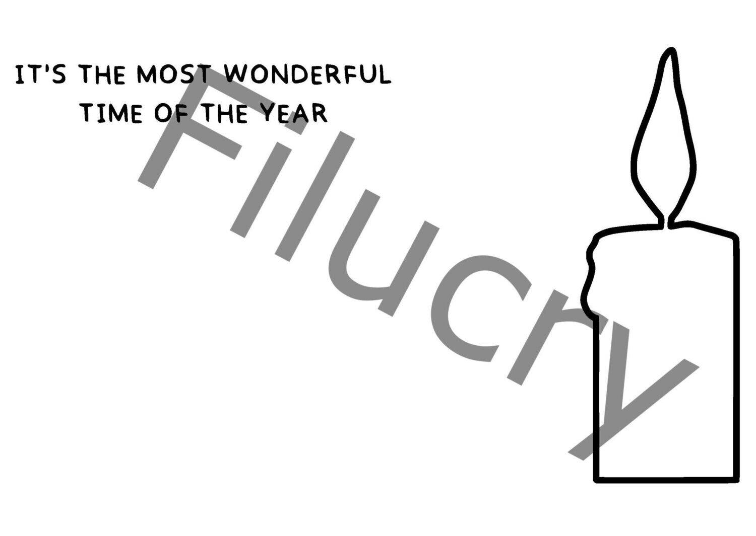 It's the most wonderful time of the year candle outline Banner, digital download, SVG / JPG / PNG / PDF