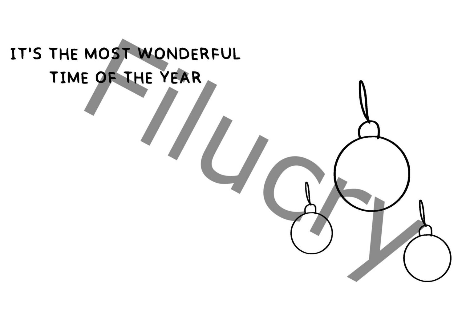 It's the most wonderful time of the year Tree Balls outline Banner, digital download, SVG / JPG / PNG / PDF