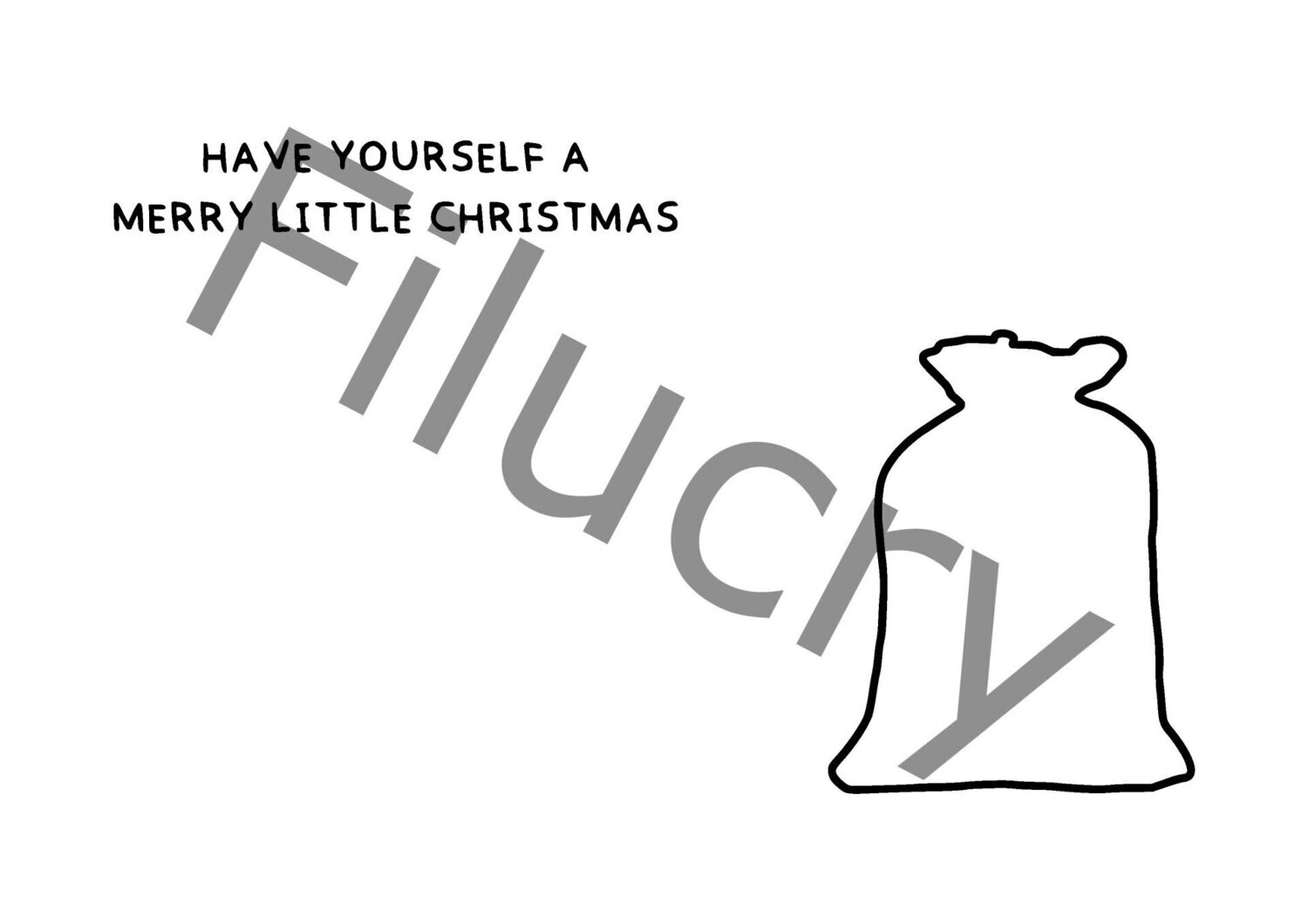 Have yourself a merry little christmas Nikolaussack Umriss Banner, Digitaler Download, SVG / JPG / PNG / PDF