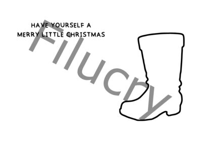 Have yourself a merry little christmas Nikolausstiefel Umriss Banner, Digitaler Download, SVG / JPG / PNG / PDF