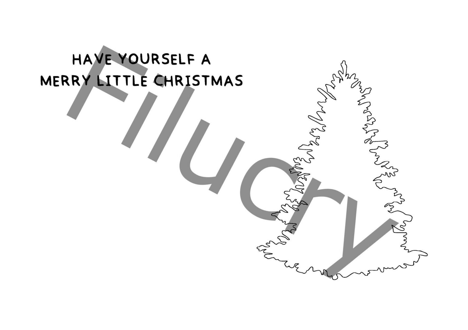 Have yourself a merry little christmas Tannenbaum Umriss Banner, Digitaler Download, SVG / JPG / PNG / PDF