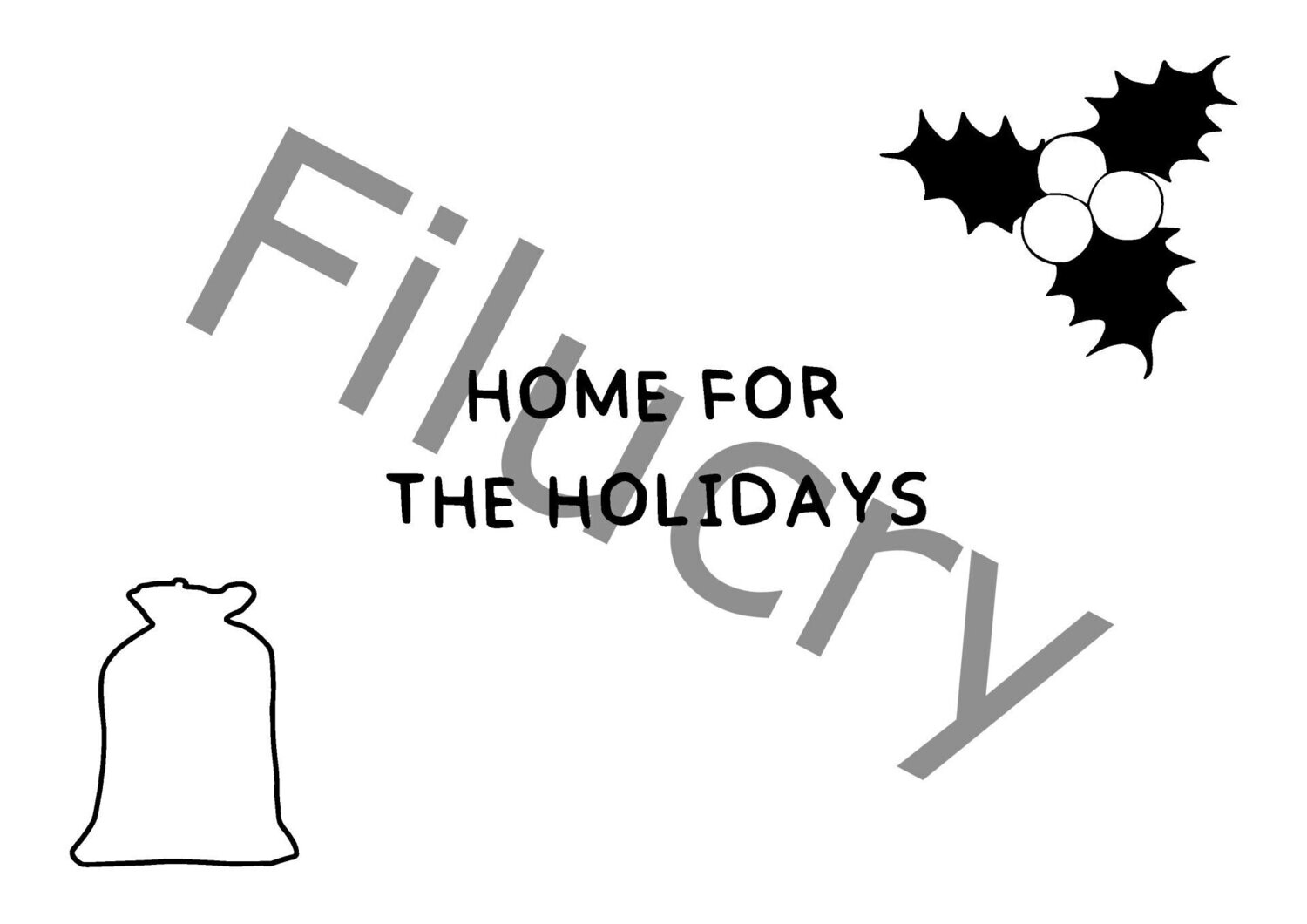 Home for the holidays Mistelzweig Nikolaussack Umriss Banner, Digitaler Download, SVG / JPG / PNG / PDF