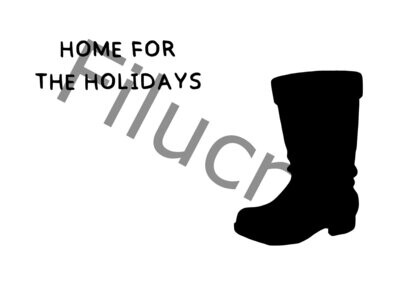 Home for the holidays santa's boot Banner, digital download, SVG / JPG / PNG / PDF